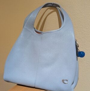 Coach Light Gray Leather Shoulder Bag